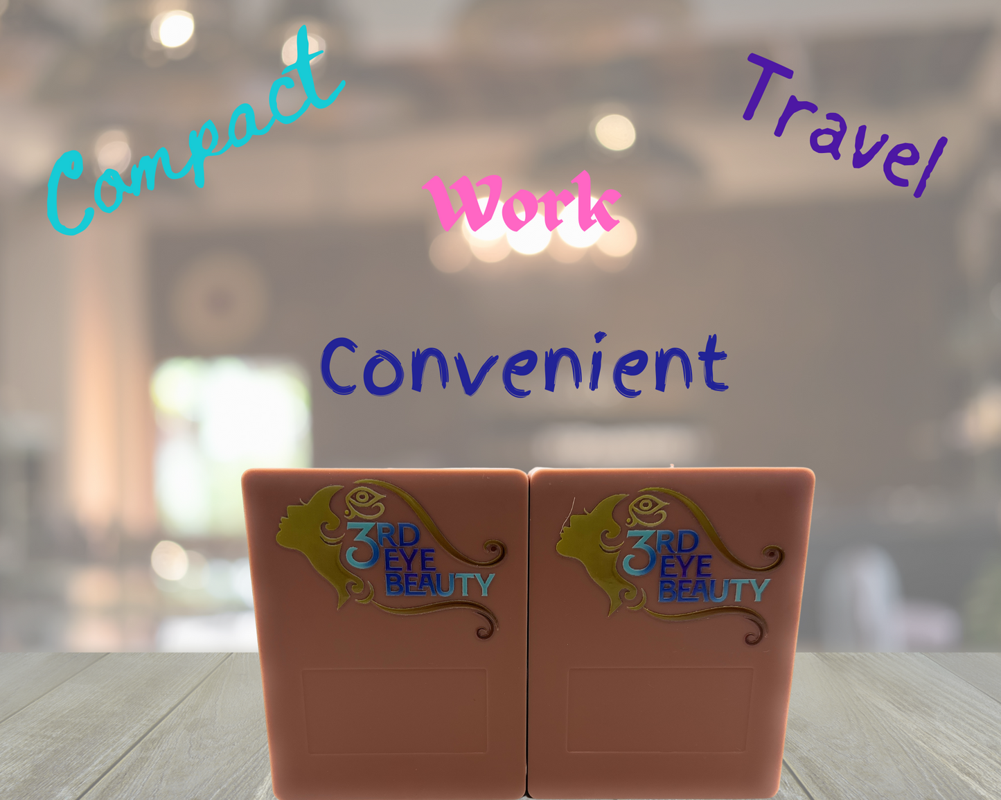 5PCS Natural Vegan Hair Personal Makeup Brushes Set - Travel Case - With Mirror - Soft Synthetic Hairs - Foundation, Concealer, Eyeshadow Eyebrows, Powder, Blending