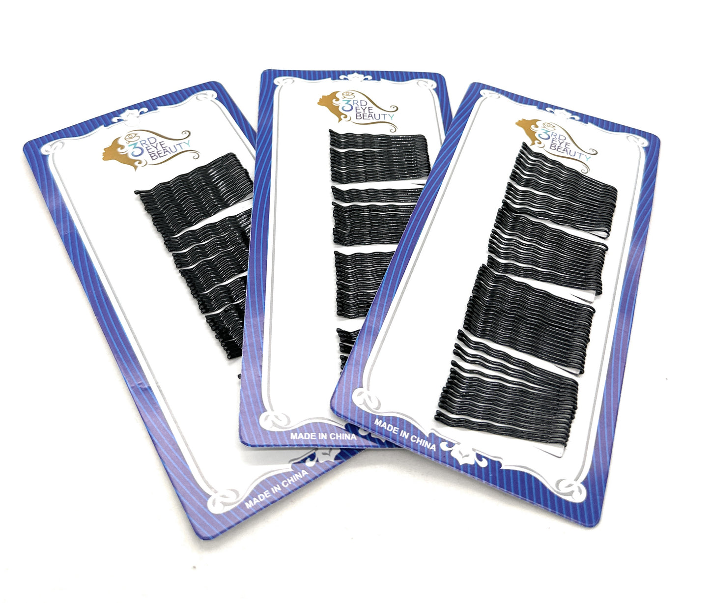 Black 2-inch Bobbi Pin Metal Hair Pin Clip Set - Secure Hold - For Styling - (Black)