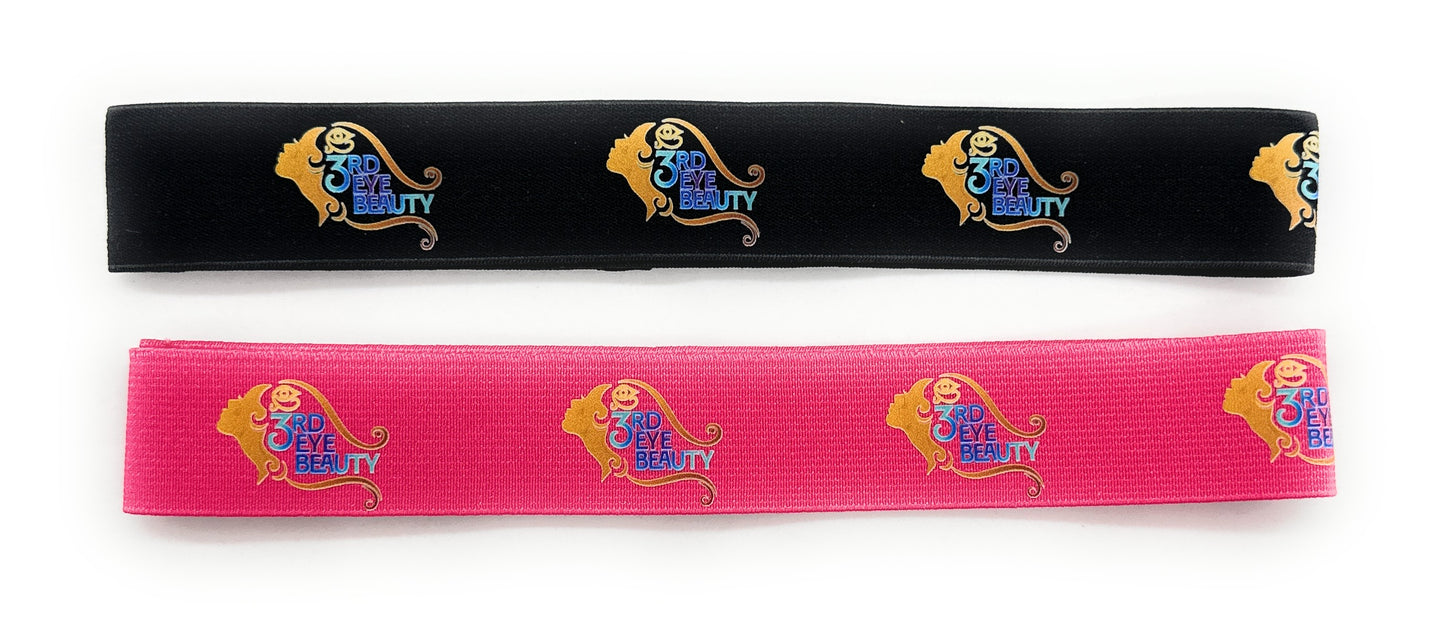 3rd Eye Beauty Adjustable Printed Frontal Slayer Elastic Headband Lace Hair Melt Band for Wig (Pink)