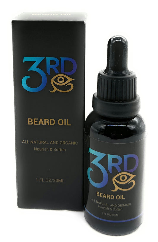 Vegan Beard Care Oil made with Argan oil, Tea Tree oil, Grape-seed oil, Vitamin E, & Jojoba Seed Oil that softens and promotes growth.