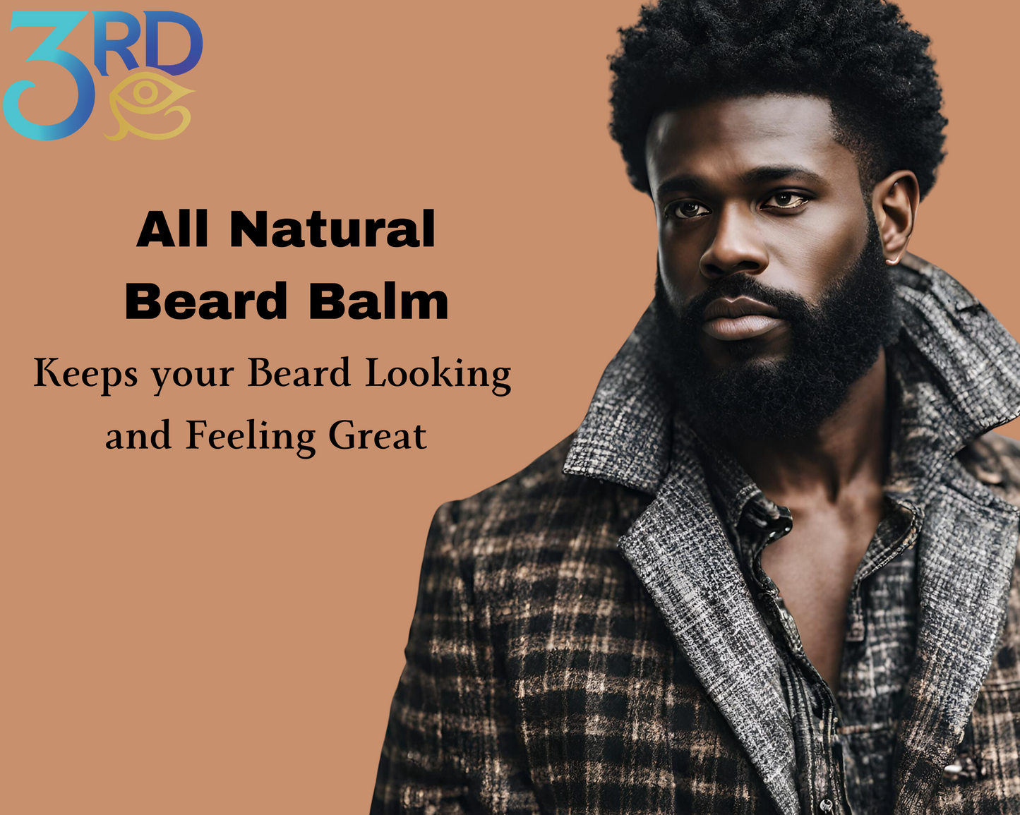 Beard Balm - Hydrates, Strengthens, Softens, Adds Shine & Tames Hair - Vegan, Free of Parabens, Sulfates & Silicone