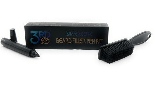 1 Pack Beard Filler Pen Kit For Men - Black Beard Pen and Brush - Waterproof, Long Lasting, Natural Looking