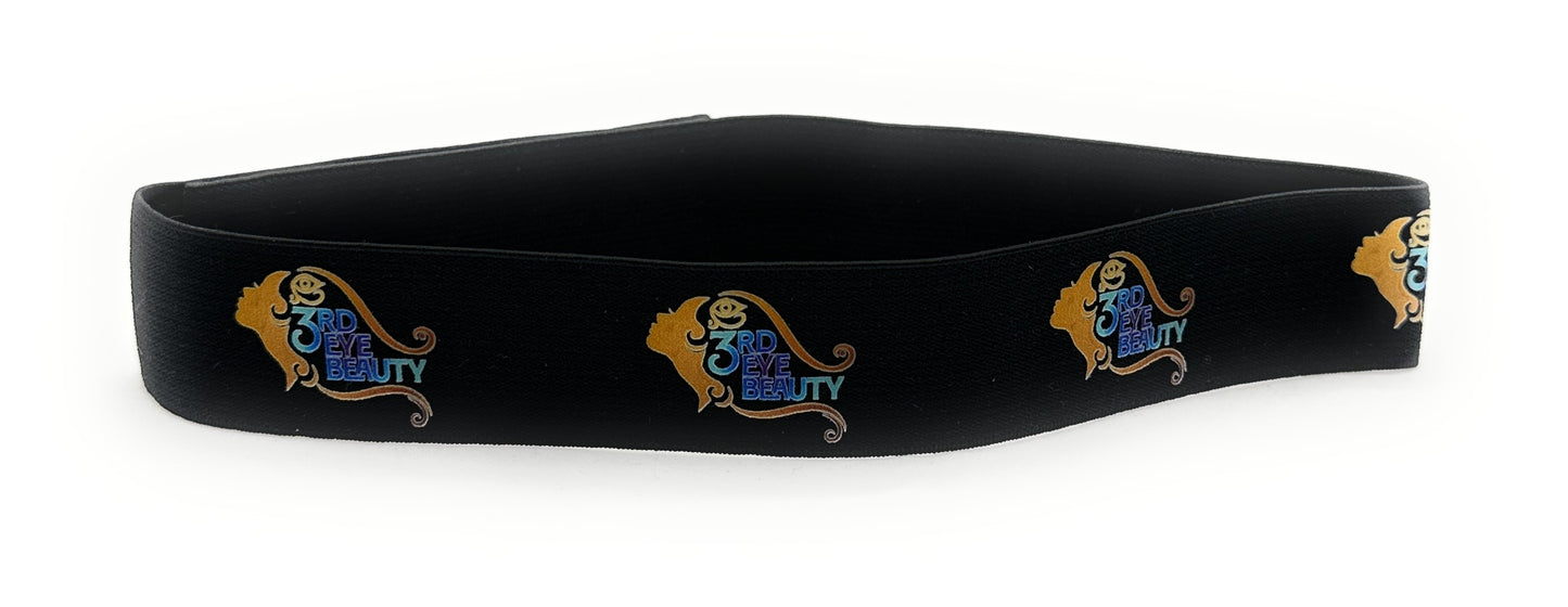 Adjustable Printed Frontal Slayer Elastic Headband Lace Hair Melt Band for Wig (Black)