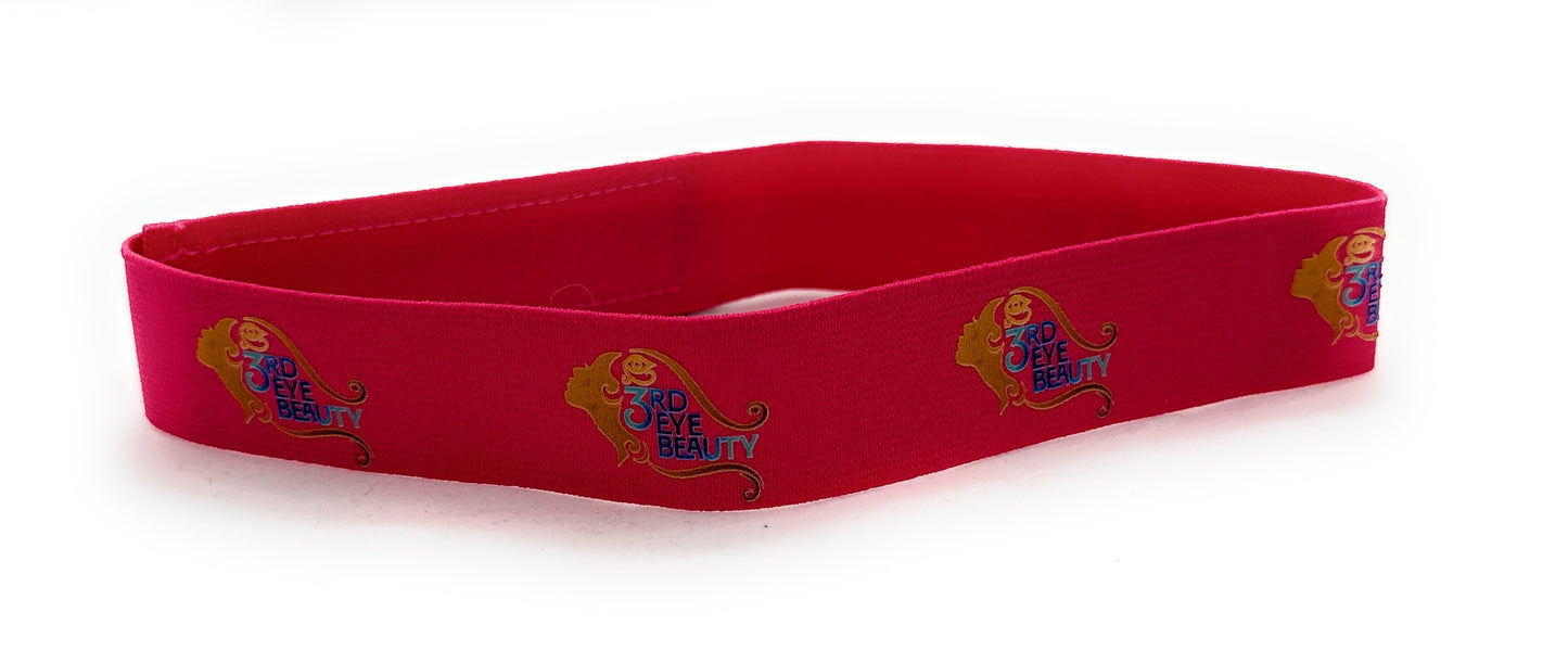 3rd Eye Beauty Adjustable Printed Frontal Slayer Elastic Headband Lace Hair Melt Band for Wig (Pink)